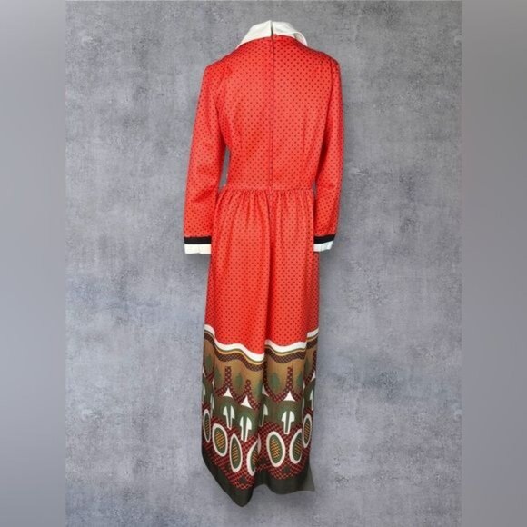 Vibrant Handmade 60's Maxi Dress RARE PRINT - Picture 2 of 9